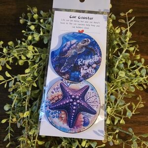 Sea Life Car Coaster Set - Purple and Blue
